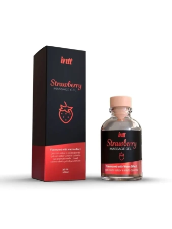 Гель съедобный для интимного массажа Intt Strawberry Massage Gel 30 мл, клубника